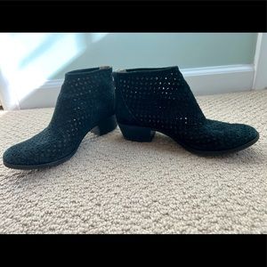 Black suede booties